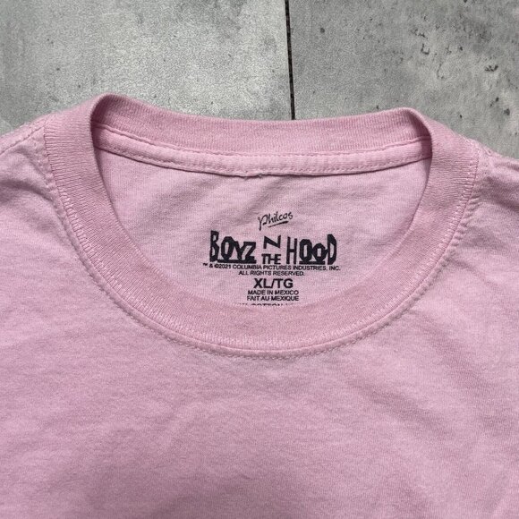 Official Boyz N The Hood Embroidered T-Shirt Pink Mens Tee Size XL Ice Cube - Picture 3 of 5